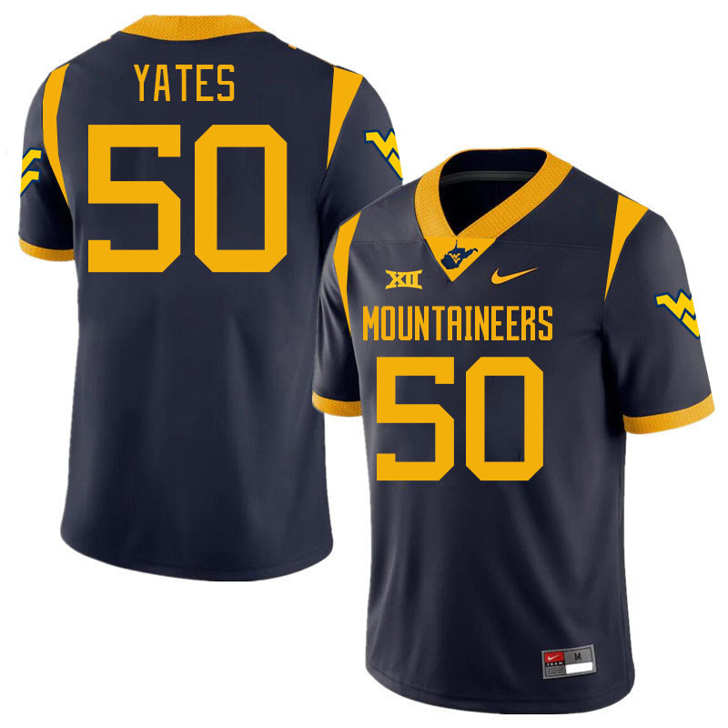 Men #50 Brandon Yates West Virginia Mountaineers College 2024 New Uniforms Football Jerseys Stitched